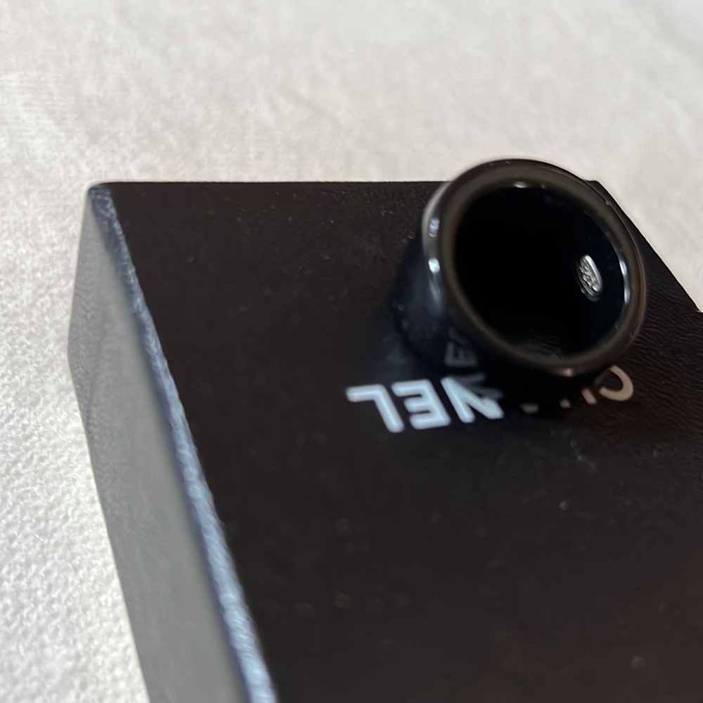 CC stamped Chanel black Resin Ring sz US 7 - Picture 9 of 14